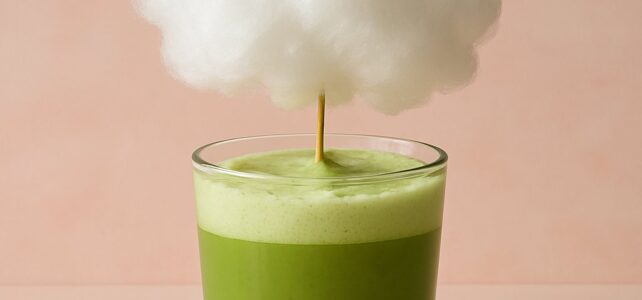 Ilustrasi Matcha Latte Gulali Unik a la Zeusbola yang Lagi Ngetren